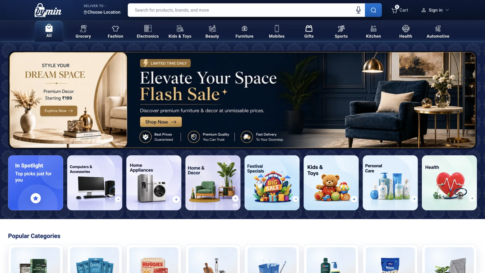 Bymin multi-product commerce platform